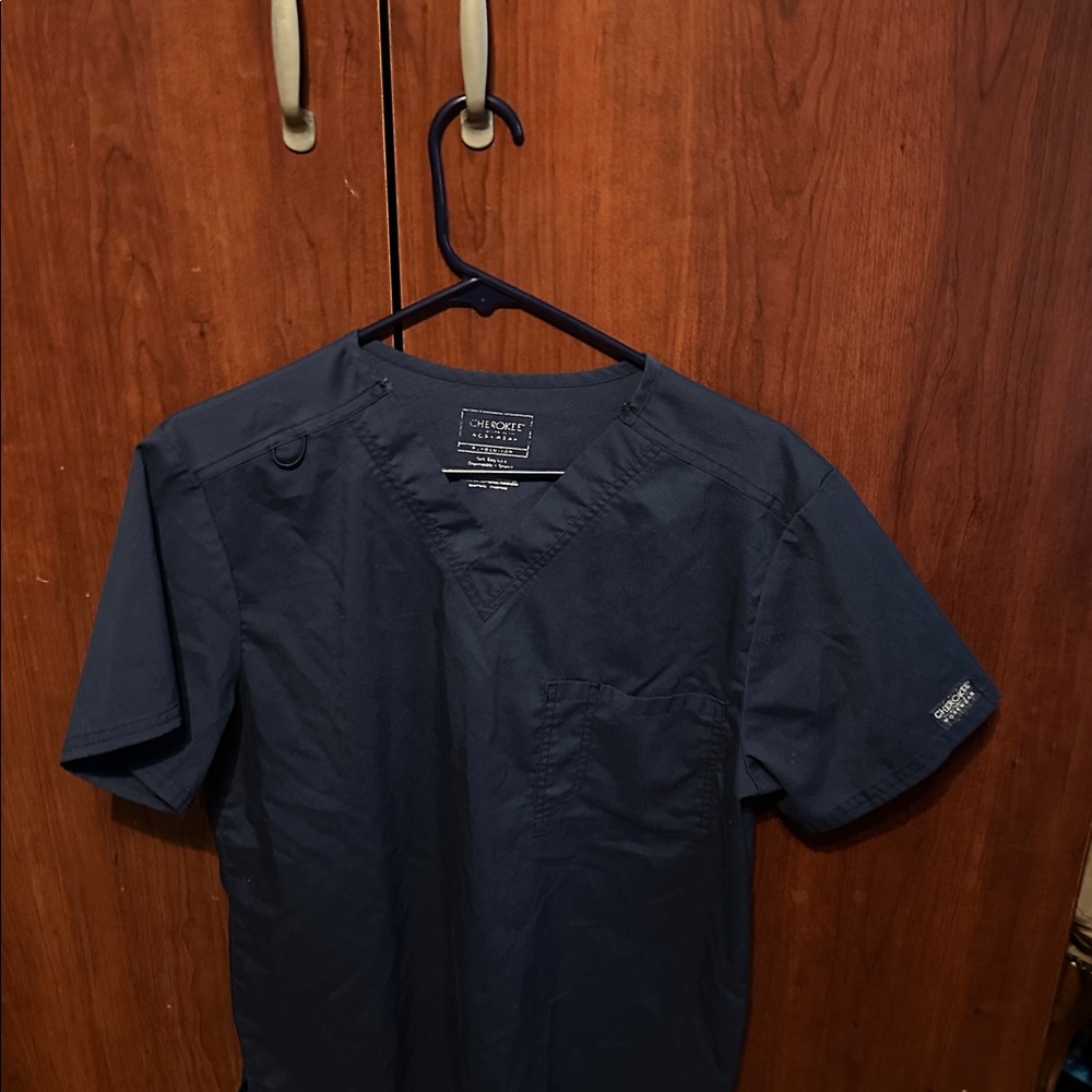 Cherokee Dark Blue Medical Scrub Top